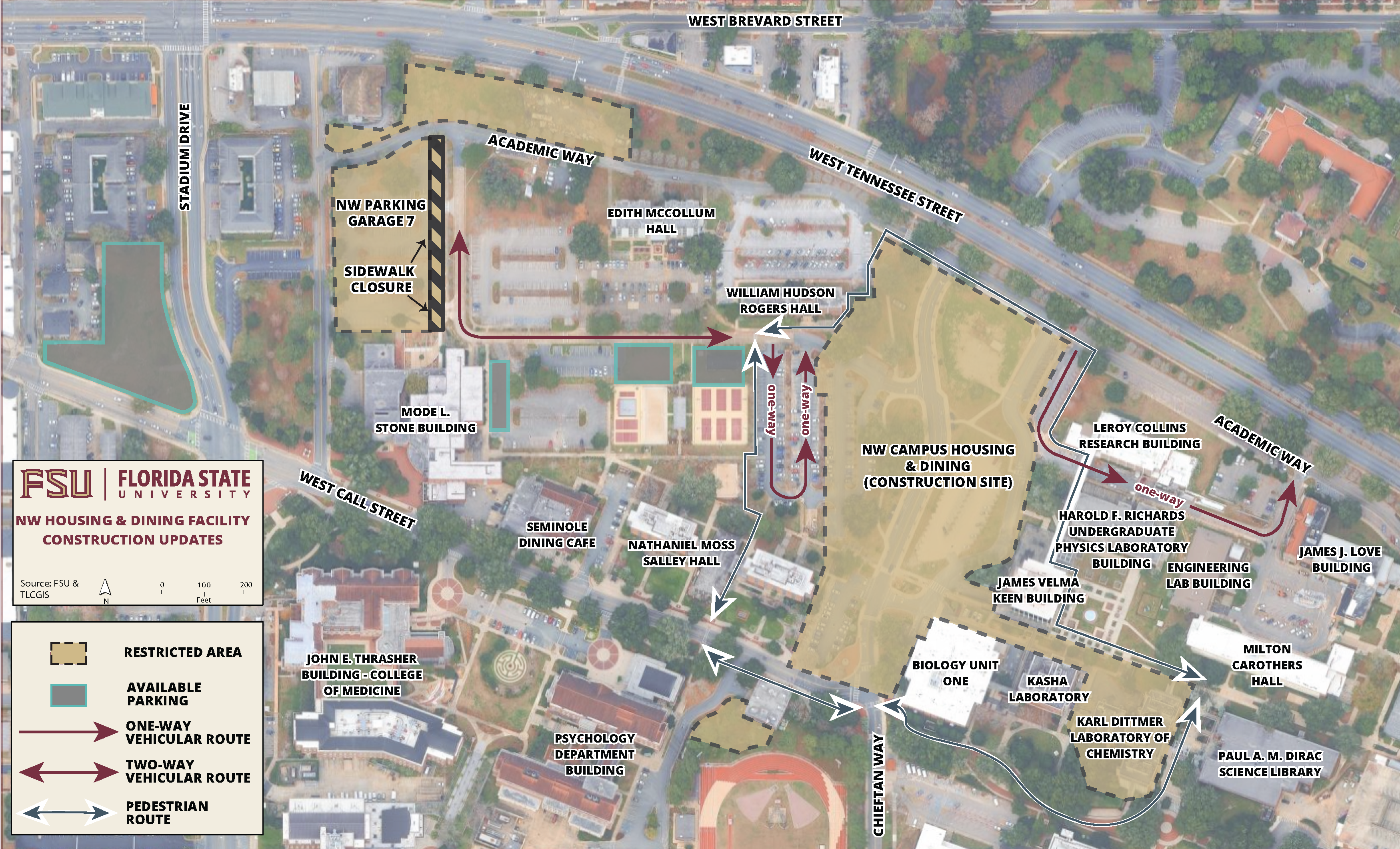 Please be aware of the following construction-related closures and traffic changes on the northwest area of campus.