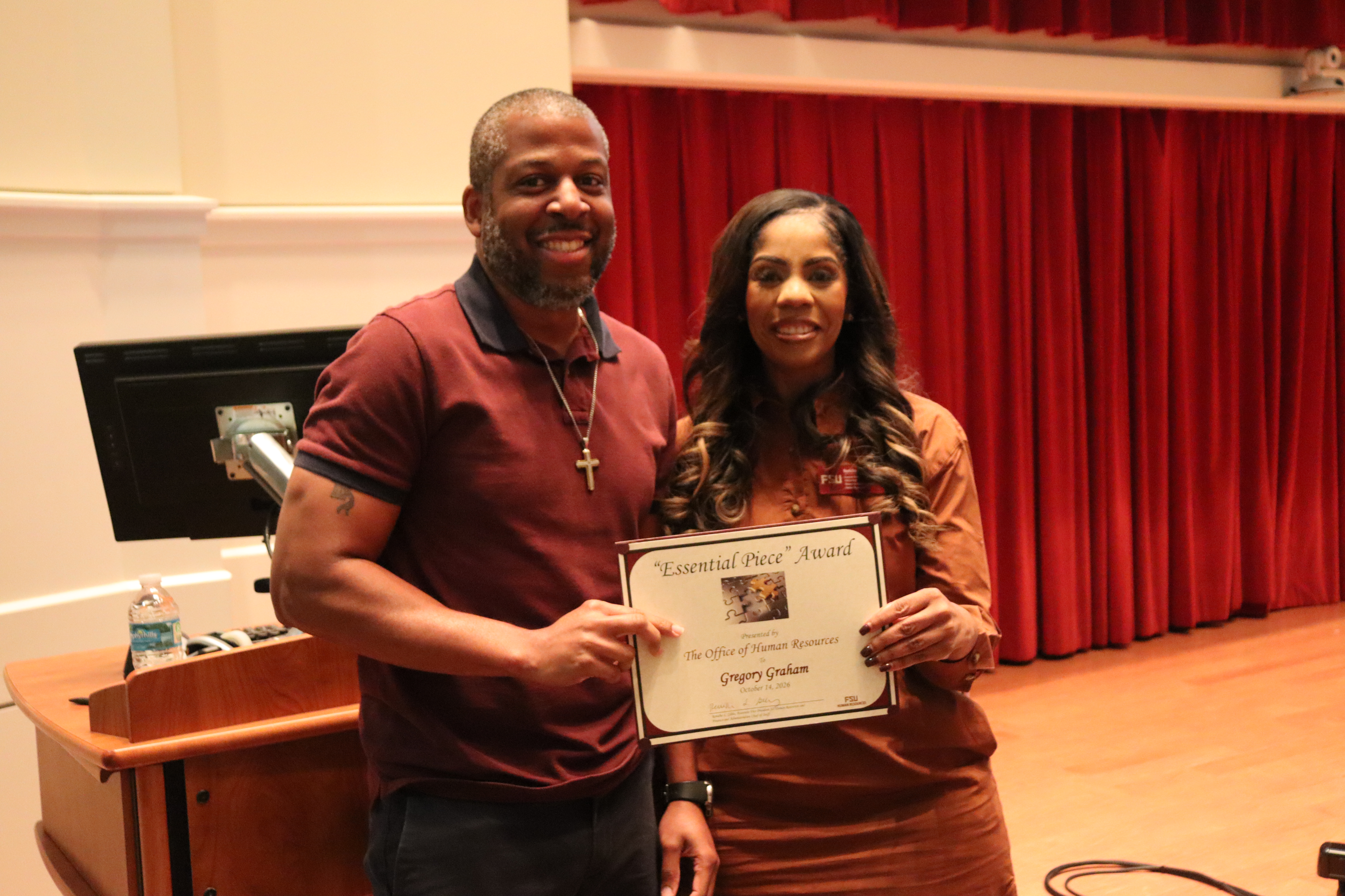 Gregory Graham Honored with Essential Piece Award by FSU Human Resources 