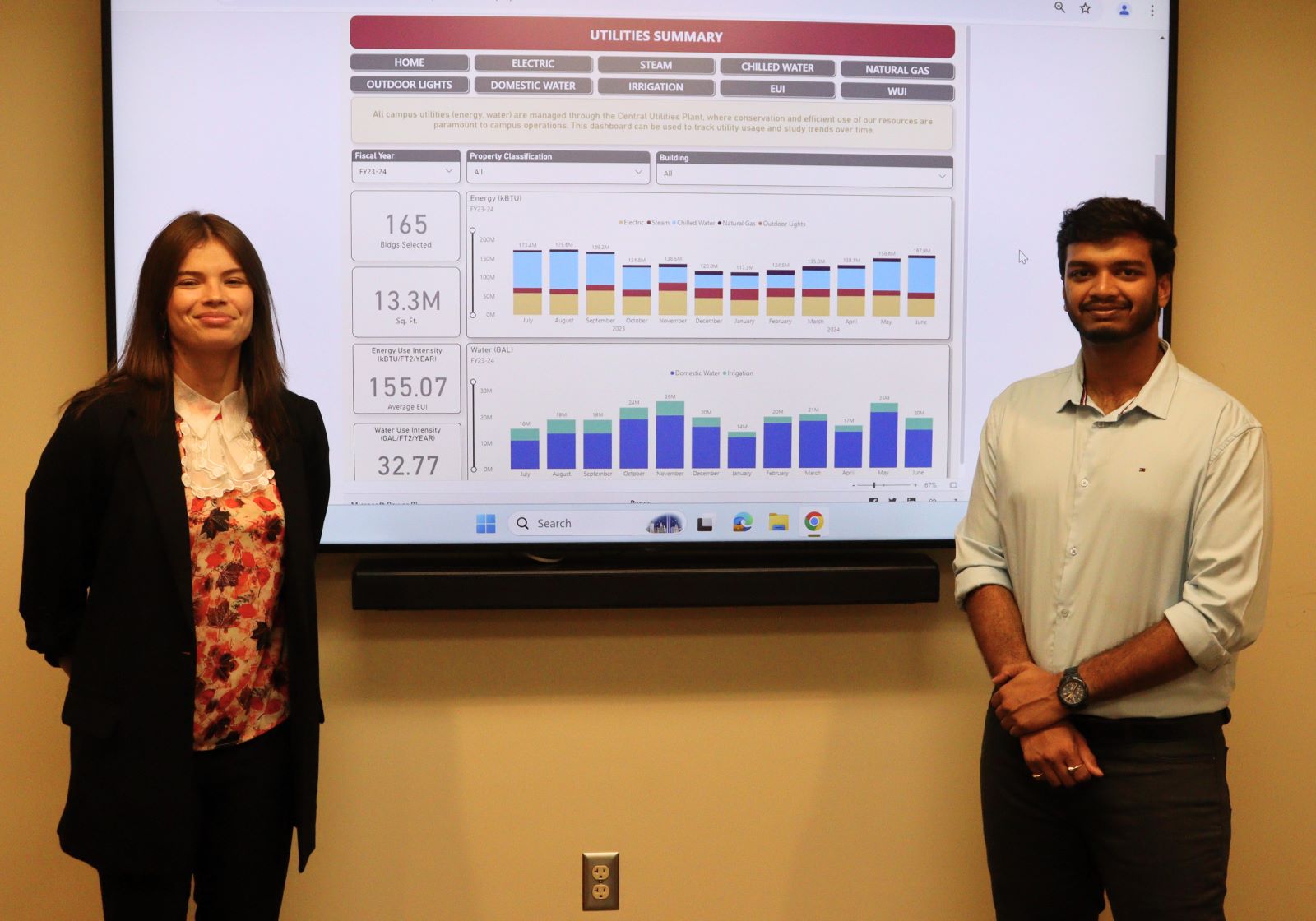 Marcela and Castano and Kiran Muppana present the new Campus Utility Dashboard